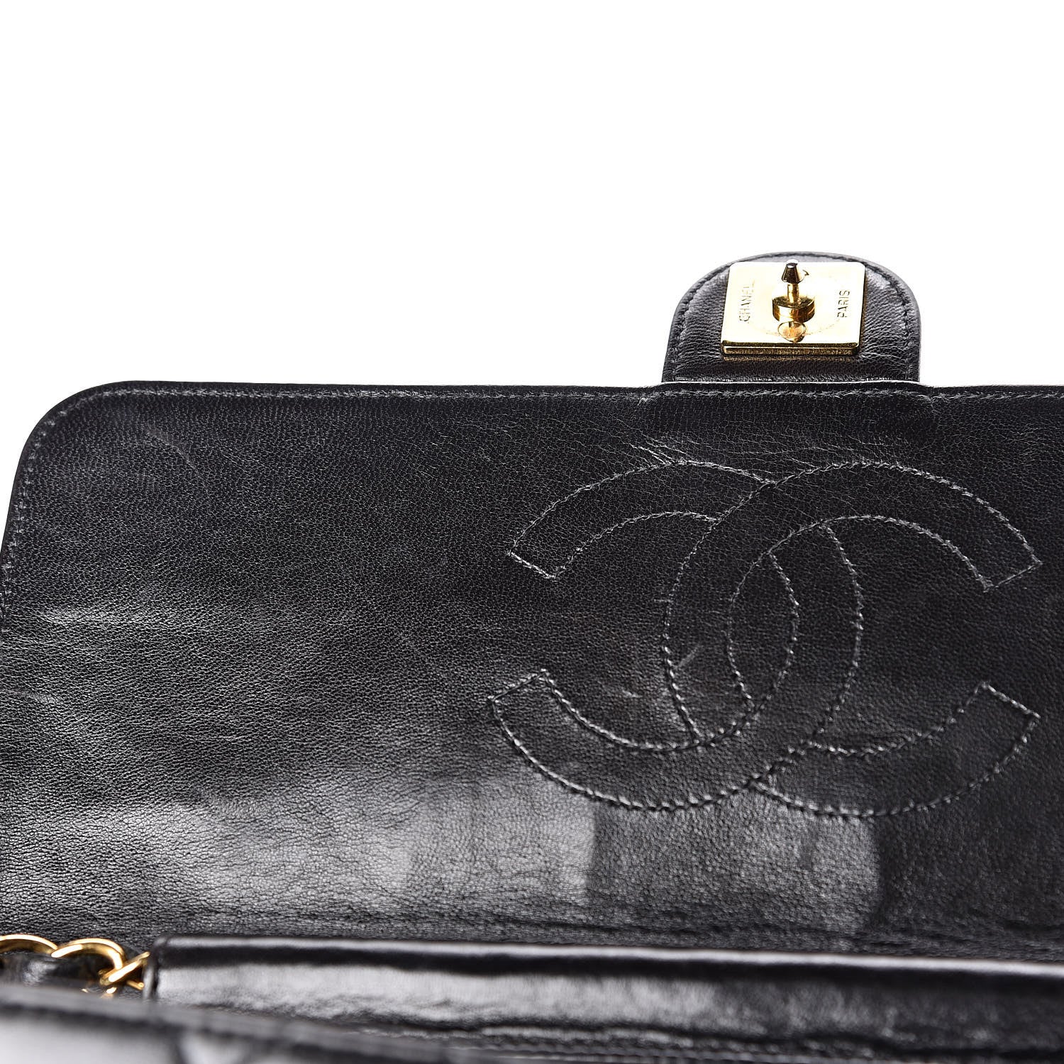 Chanel Lambskin Quilted Medium Single Flap Black 10 of 13