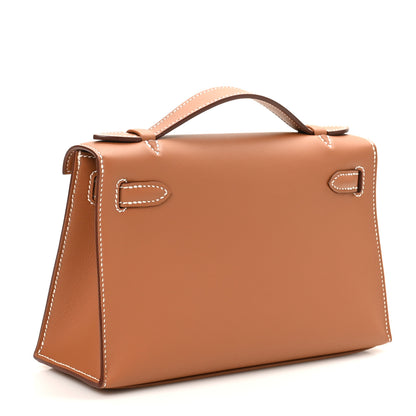 Hermes Swift Kelly Pochette Clutch Gold 3 of 11