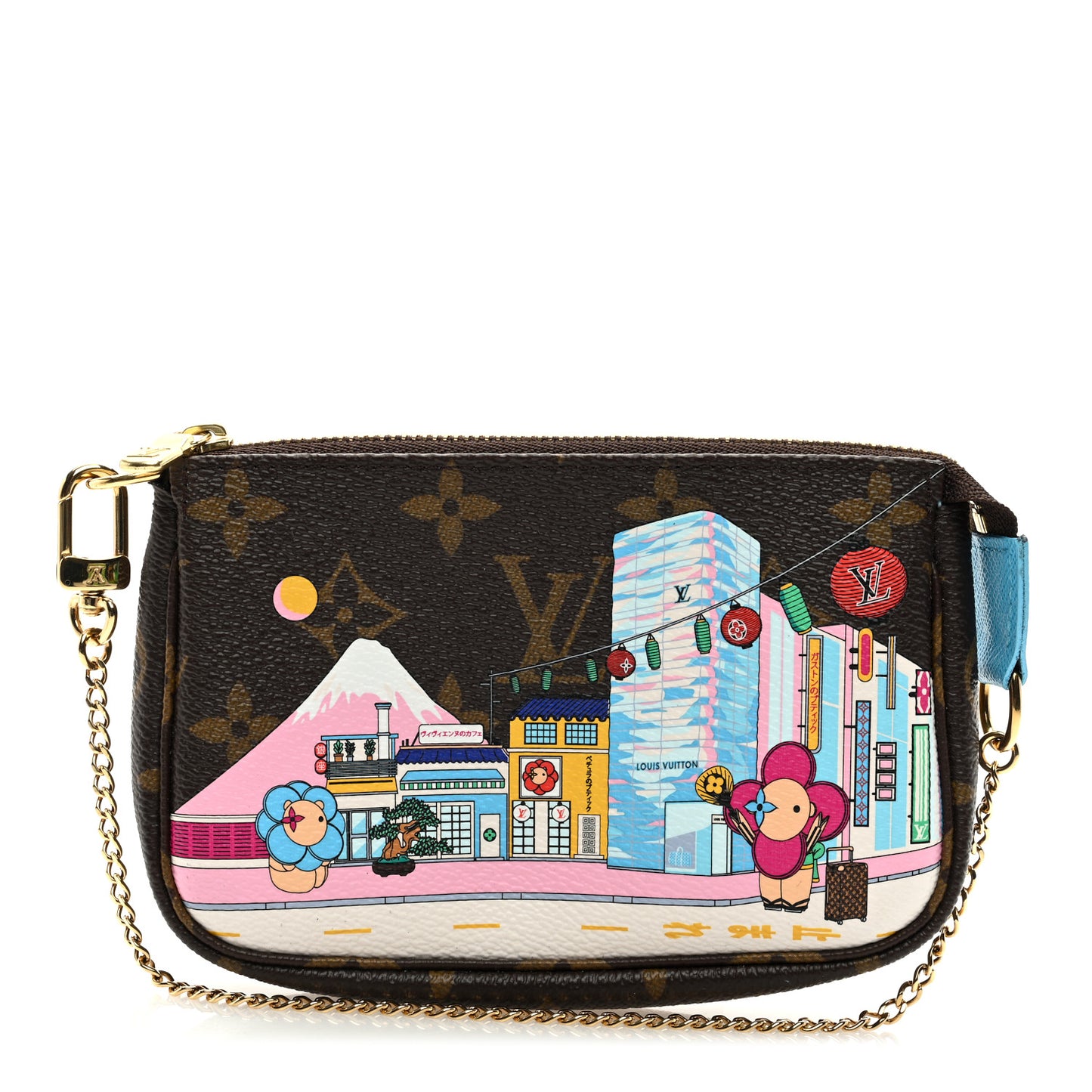 LOUIS VUITTON Monogram 2022 Christmas Animation Tokyo Mini Pochette Accessories Blue