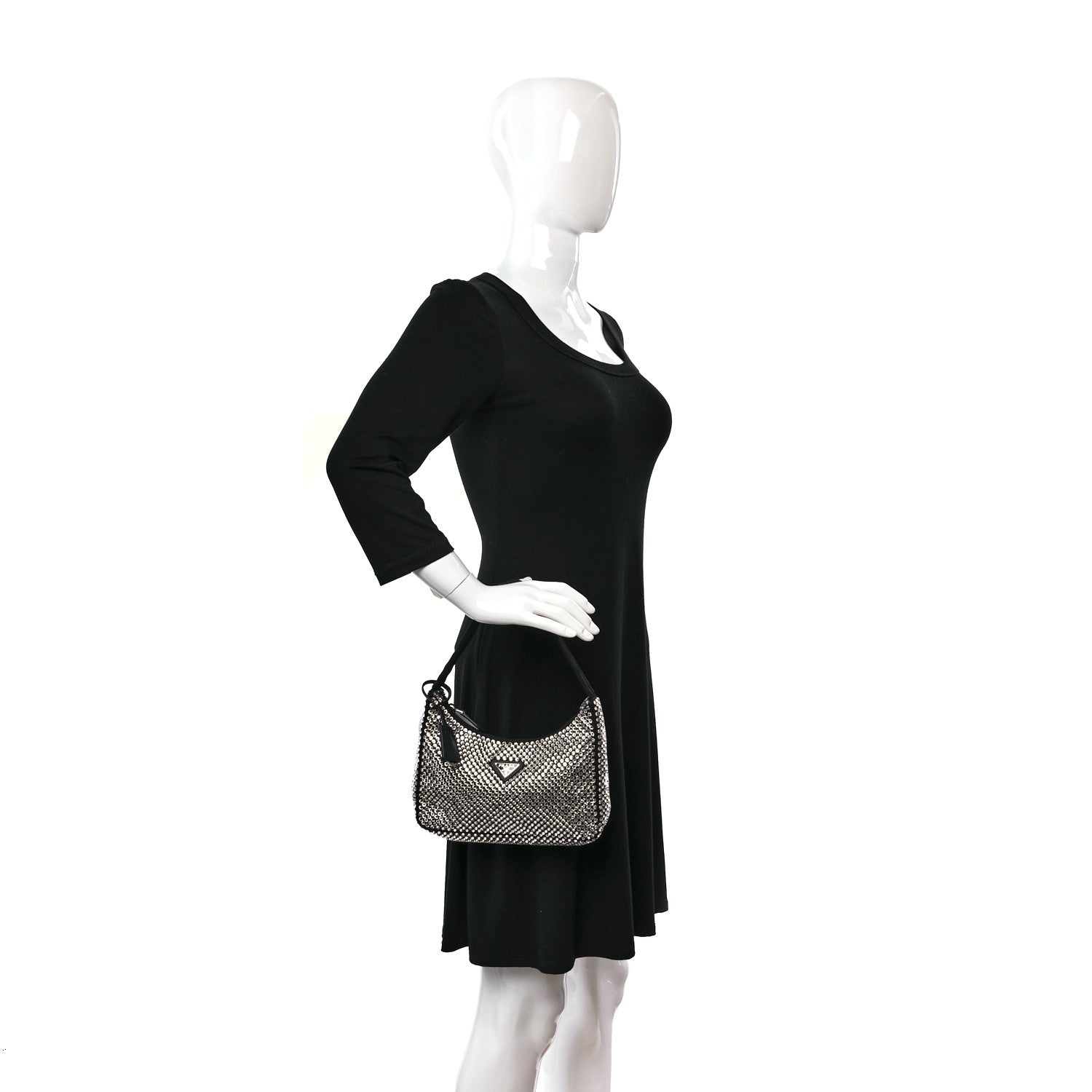 Prada Satin Crystal Mini Re-Edition 2000 Bag Cristal 3 of 9