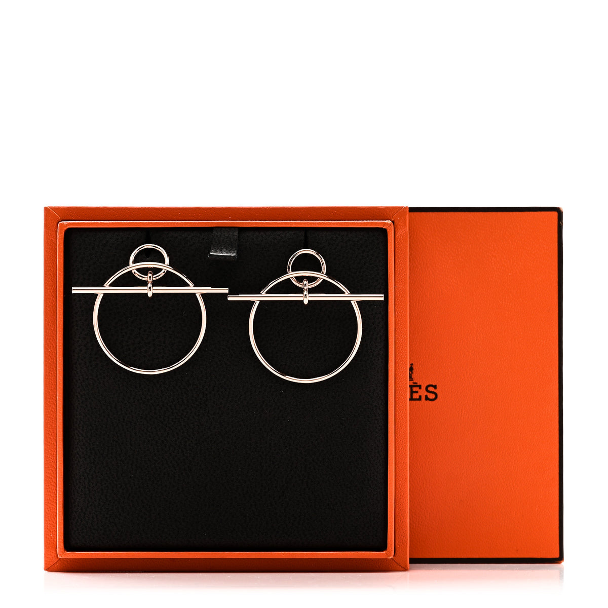 Hermes 18K Rose Gold PM Loop Earrings 5 of 5