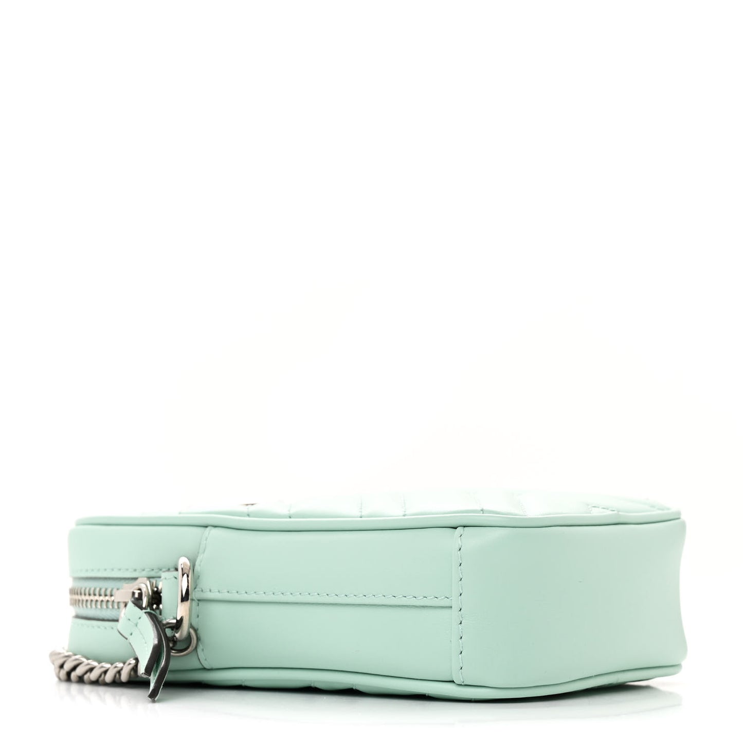 Calfskin Matelasse Mini GG Marmont Crossbody Bag Water Green