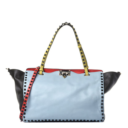 Valentino Garavani Vitello Colorblock Medium Rockstud Tote Multicolor 1 of 14