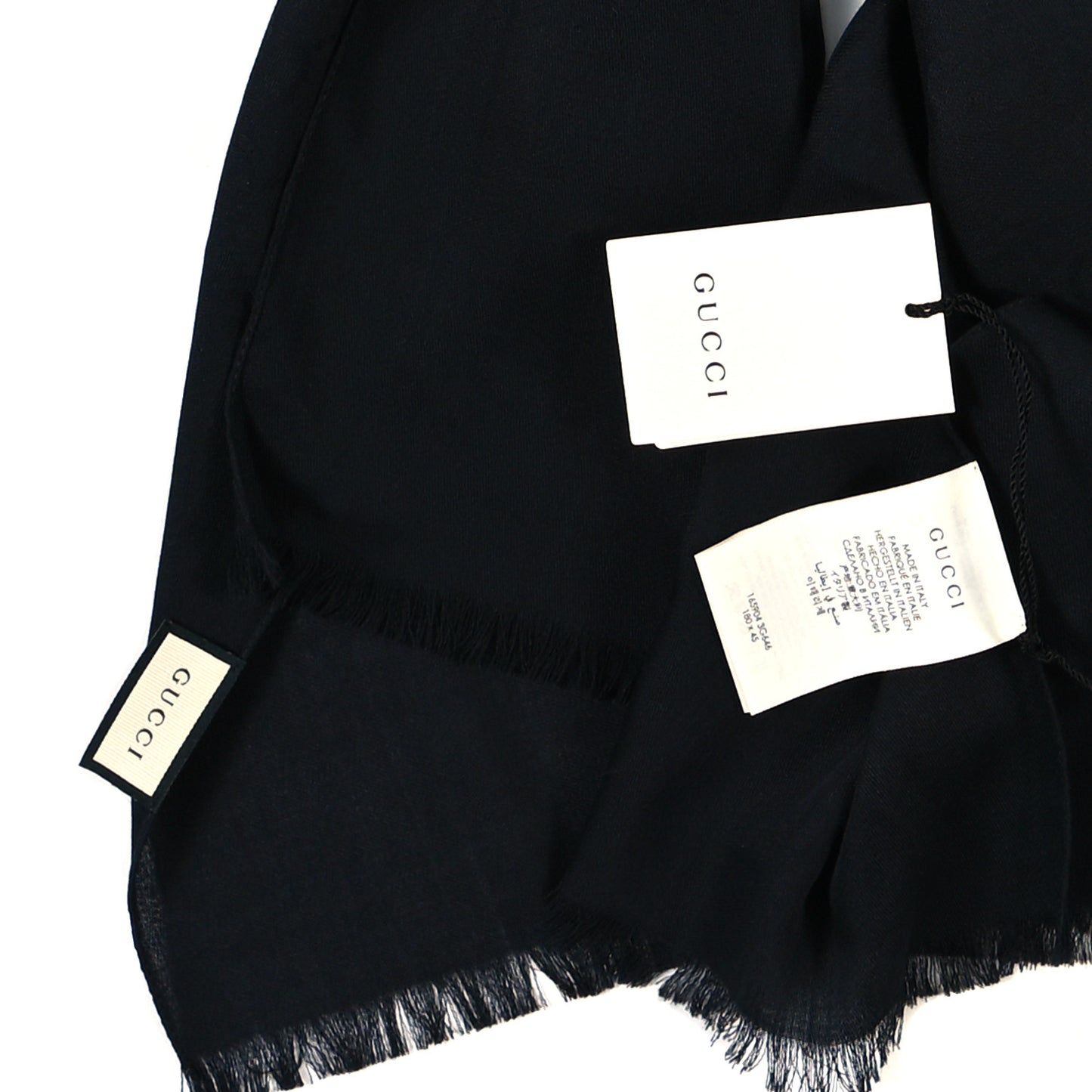 Wool Silk GG Monogram GGNat Scarf Black