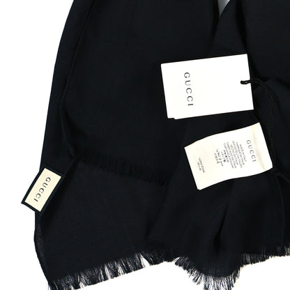 Gucci Wool Silk GG Monogram GGNat Scarf Black 3 of 3