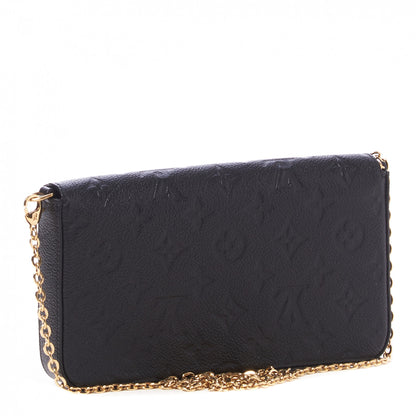 Louis Vuitton Empreinte Pochette Felicie Chain Wallet Black 3 of 9