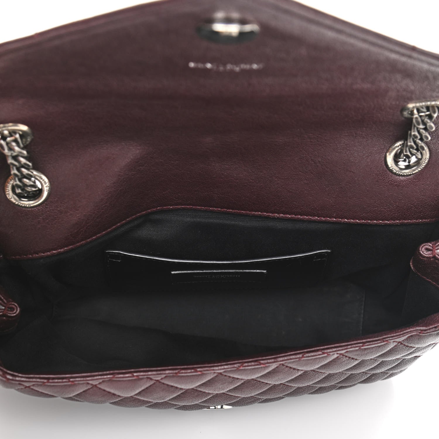 Saint Laurent Sheepskin Tri-Quilt Monogram Medium College Bag Bordeaux 5 of 14