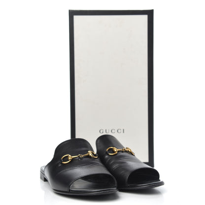 Gucci Malaga Kid Horsebit Slide Sandals 37.5 Black 11 of 11