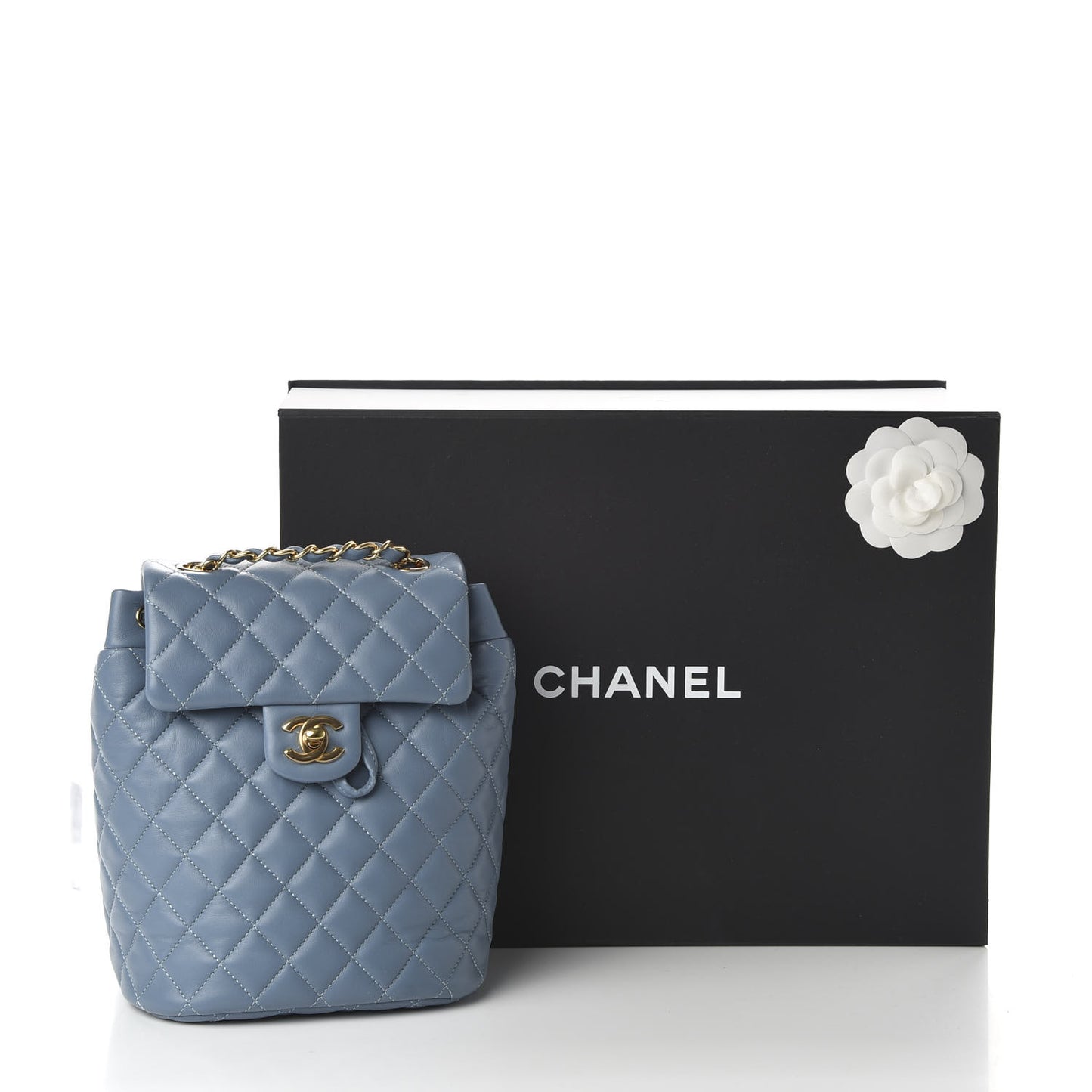 Calfskin Quilted Mini Urban Spirit Backpack Light Blue