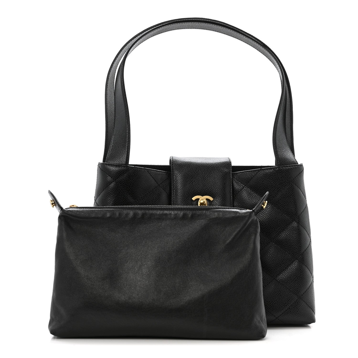 Chanel Caviar Diamond Flap Shoulder Bag Black 3 of 16
