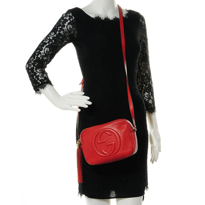 Gucci Pebbled Calfskin Small Soho Disco Bag Vibrant Red 2 of 10