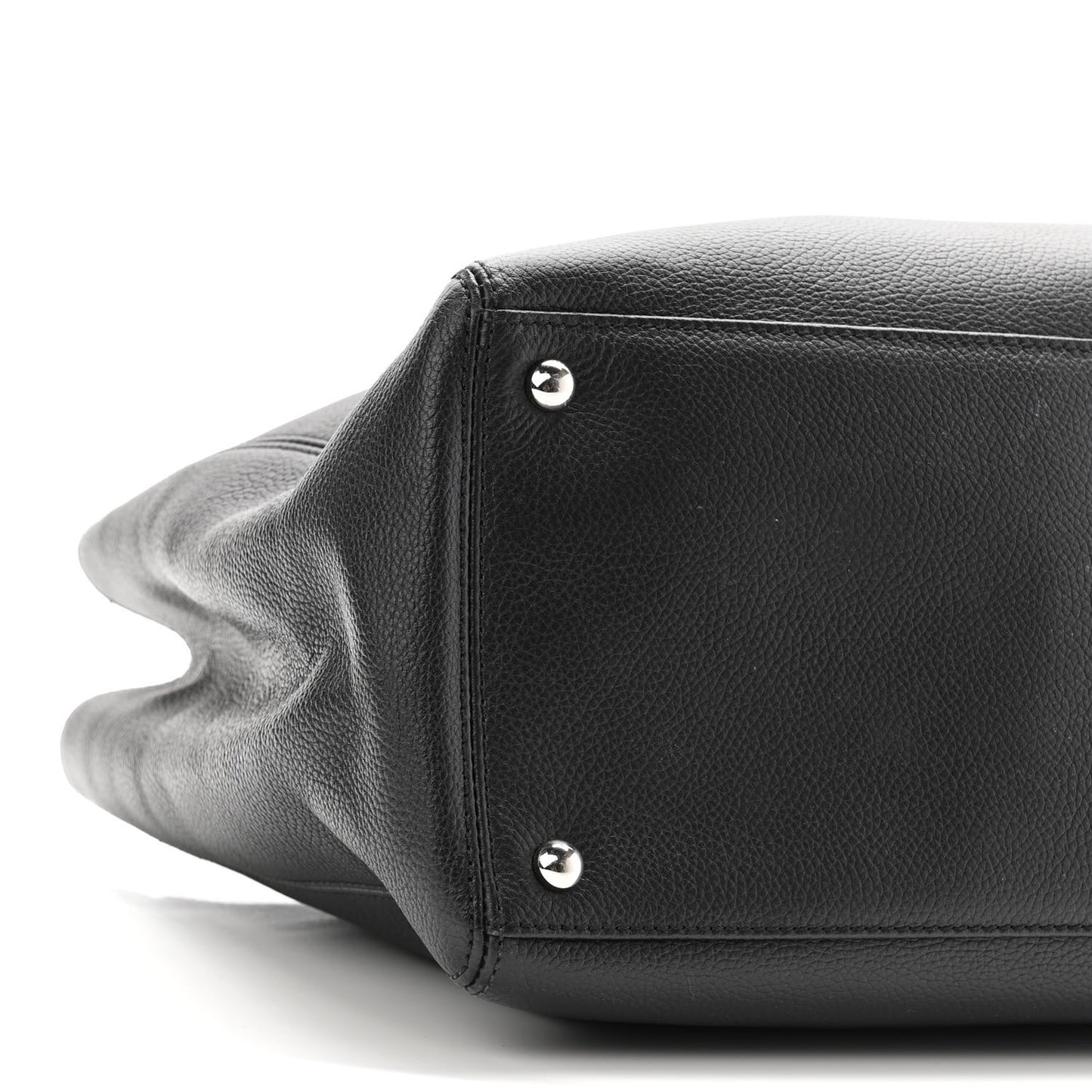 Calfskin Cerf Executive Shopper Tote Black