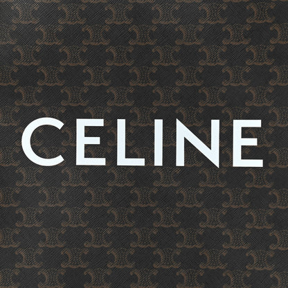 Celine Triomphe Canvas Calfskin Small Vertical Cabas Tan 7 of 9