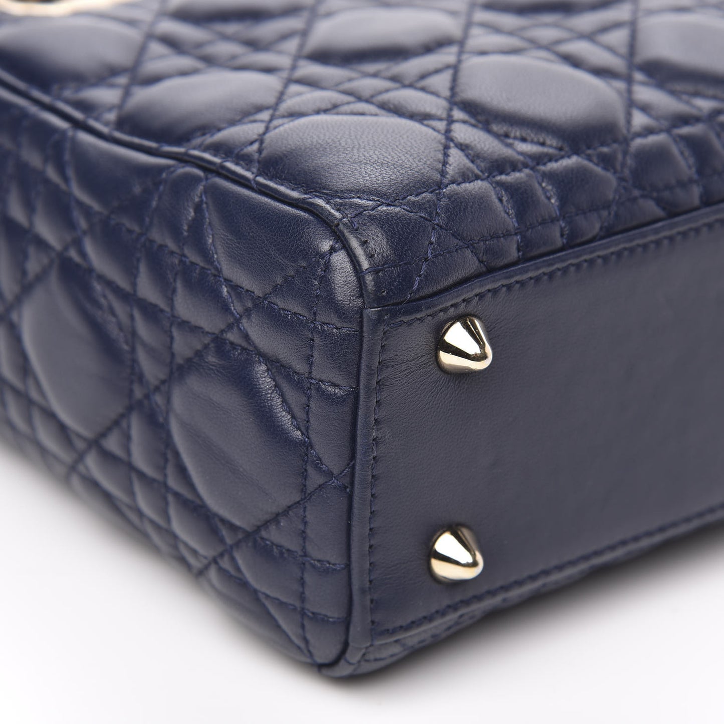 Lambskin Cannage Small Lucky Badges My Lady Dior Navy