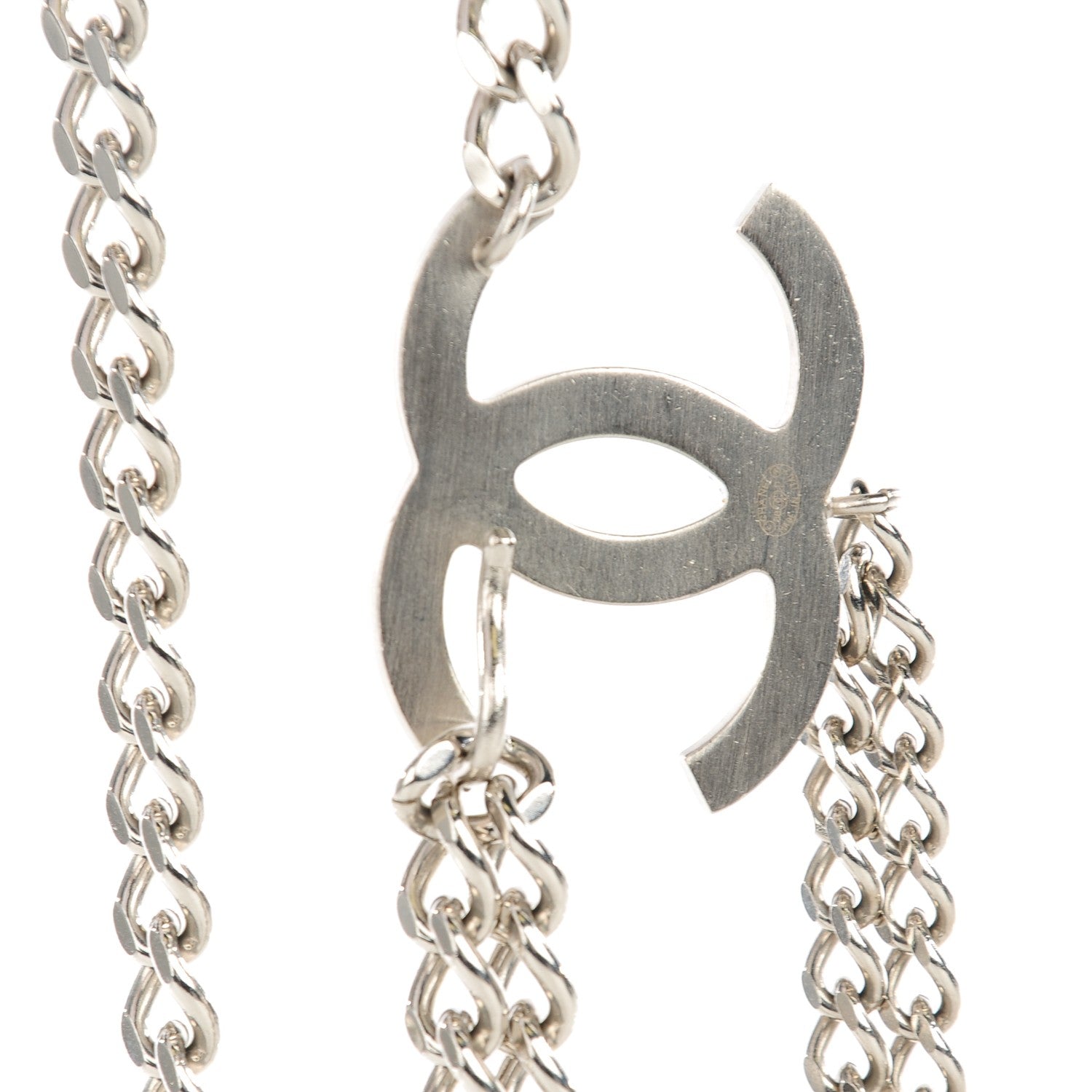 Chanel Crystal CC Charm Chain Belt Silver 6 of 7
