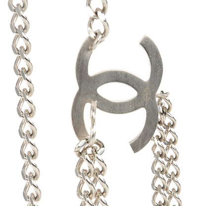 Chanel Crystal CC Charm Chain Belt Silver 6 of 7