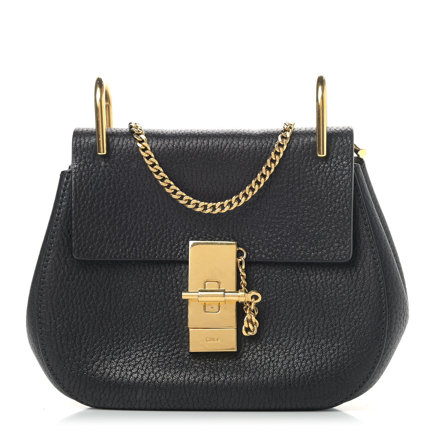 Chloe Grained Lambskin Mini Drew Shoulder Bag Black 1 of 8