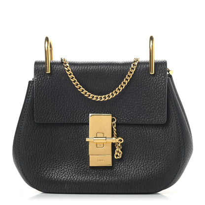 Chloe Grained Lambskin Mini Drew Shoulder Bag Black 1 of 8
