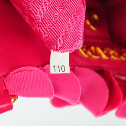 Prada Vernice Tessuto Nylon Ruffle Bag Fuxia 12 of 13