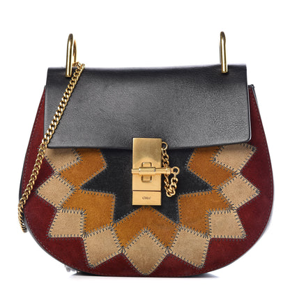 Chloe Suede Calfskin Wonder Woman Patchwork Drew Shoulder Bag Black 1 of 13
