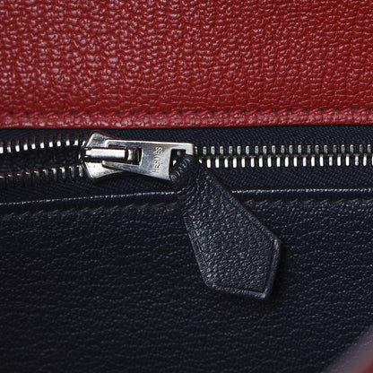 Hermes Chevre Mysore Horseshoe Kelly Retourne 28 Rouge Garance Bleu Obscur 27 of 38