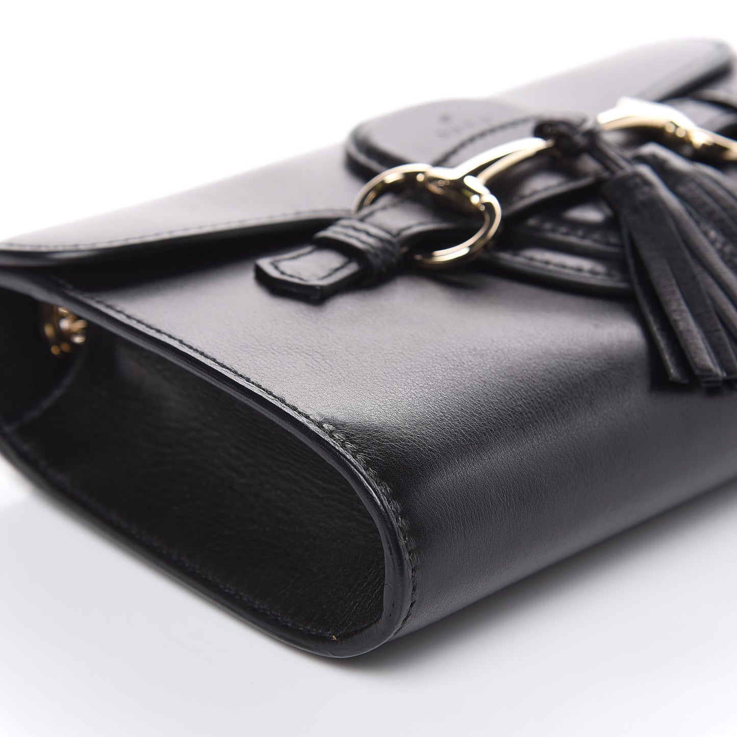 Smooth Calfskin Small Emily Chain Shoulder Bag Black