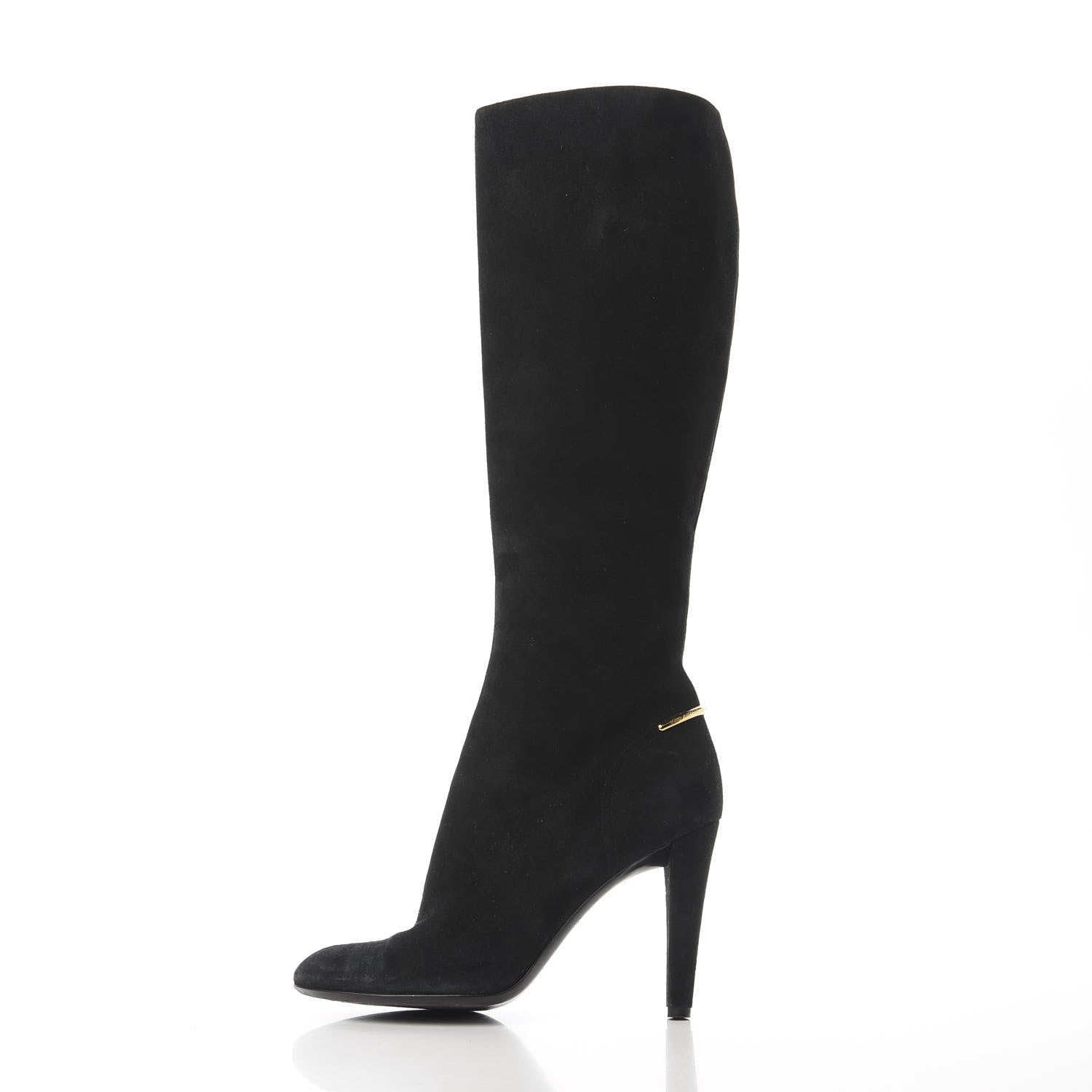Louis Vuitton Suede Goatskin Alliance Thigh Boots 40 Black 1 of 6