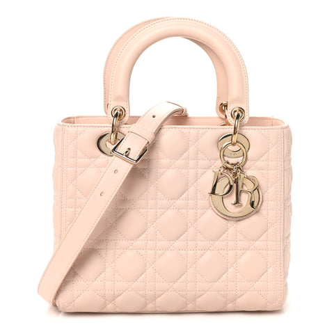 Lambskin Cannage Medium Lady Dior Light Pink