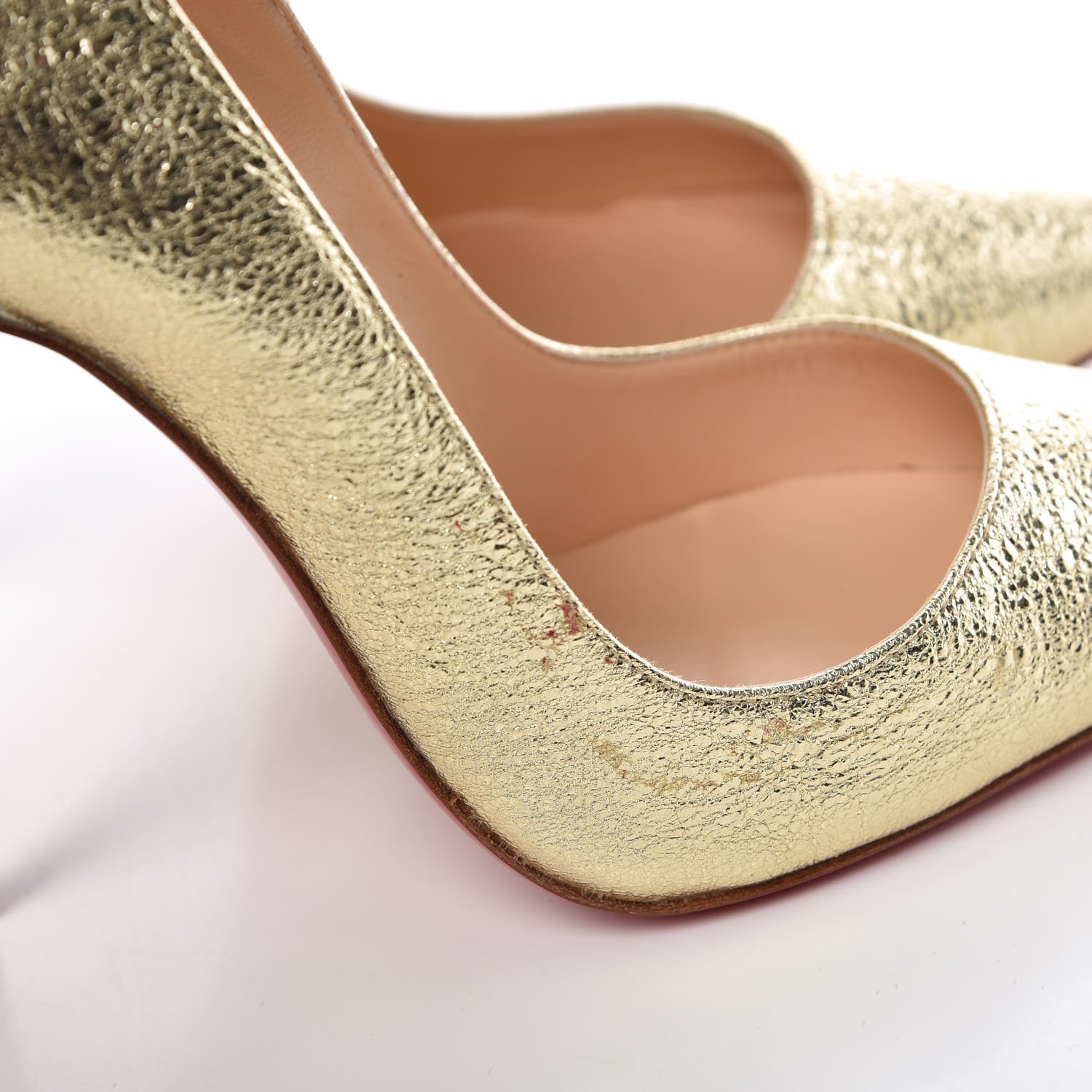 Christian Louboutin Nappa Pepite So Kate 120 Pumps 37 Gold 8 of 9