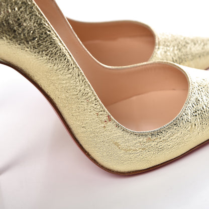 Christian Louboutin Nappa Pepite So Kate 120 Pumps 37 Gold 8 of 9