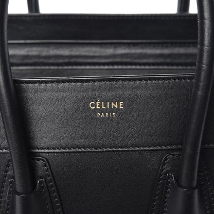 Celine Smooth Calfskin Micro Luggage Black 6 of 13