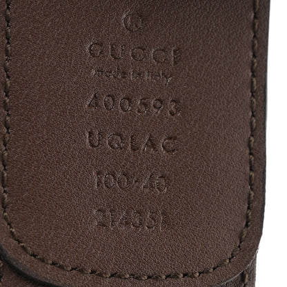 Gucci Monogram Jumbo GG Textured Dollar Calfskin Double G 40mm Belt 100 40 Camel Ebony 3 of 6