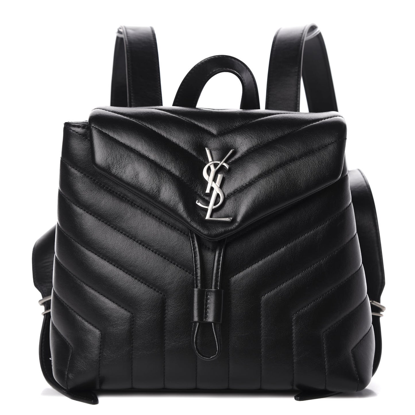 Calfskin Y Quilted Monogram Small Loulou Backpack Black