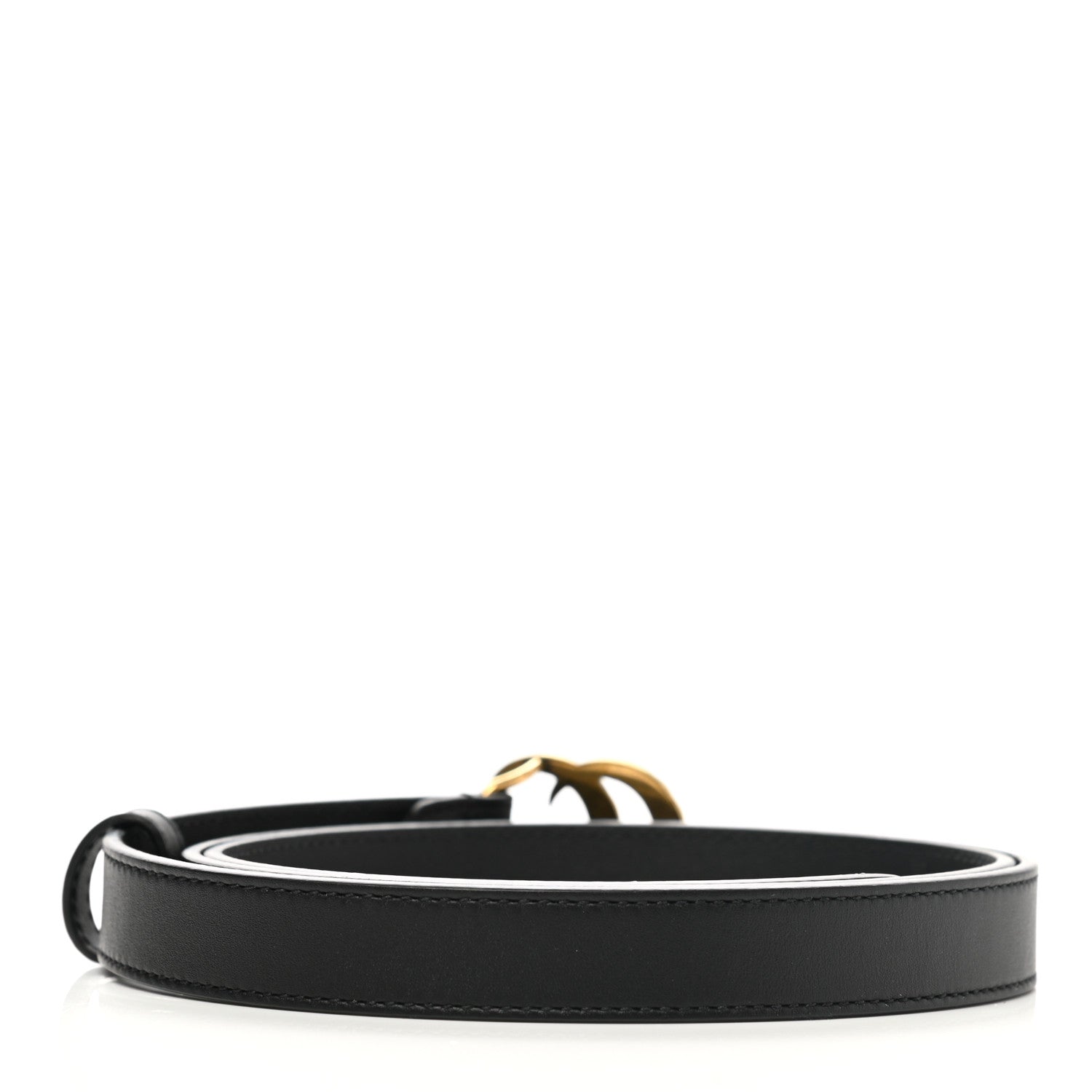 Gucci Calfskin Pearl Double G 20mm Belt 95 38 Black Cream 2 of 5