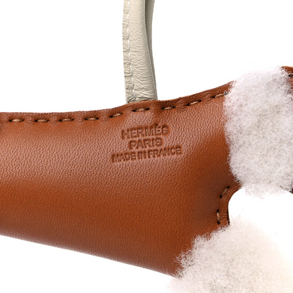 Hermes Milo Lambskin Shearling Budy Charm Gold Craie 3 of 3