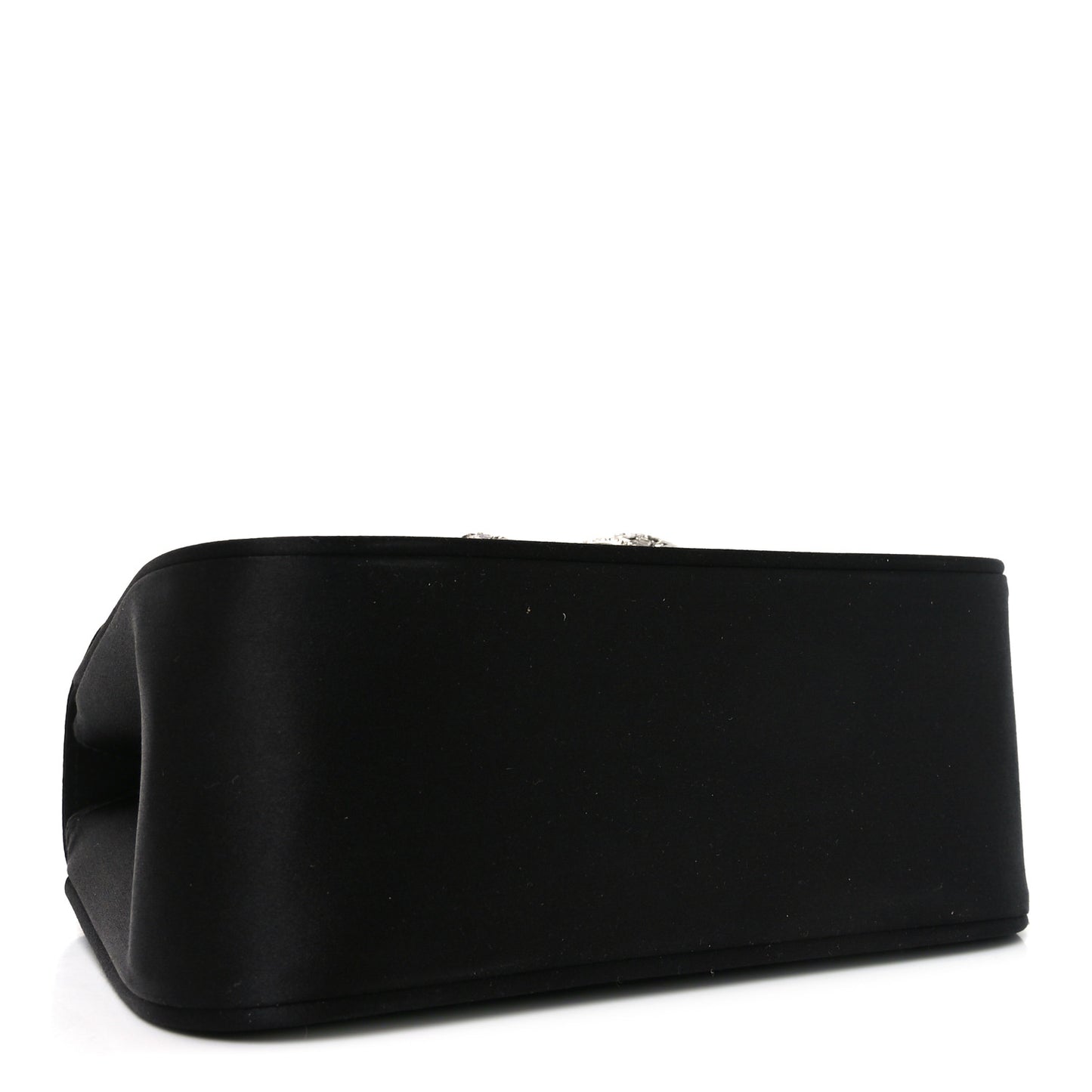 Satin Crystal Bow Top Handle Black