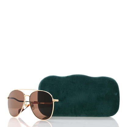 Gucci Aviator Sunglasses GG0969S Gold Brown 8 of 8