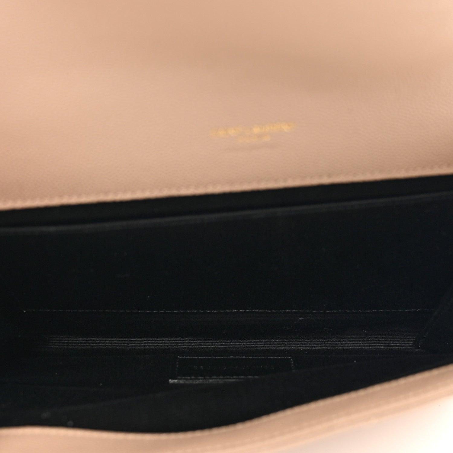 Saint Laurent Grain De Poudre Matelasse Chevron Monogram Envelope Clutch Dark Beige 5 of 8