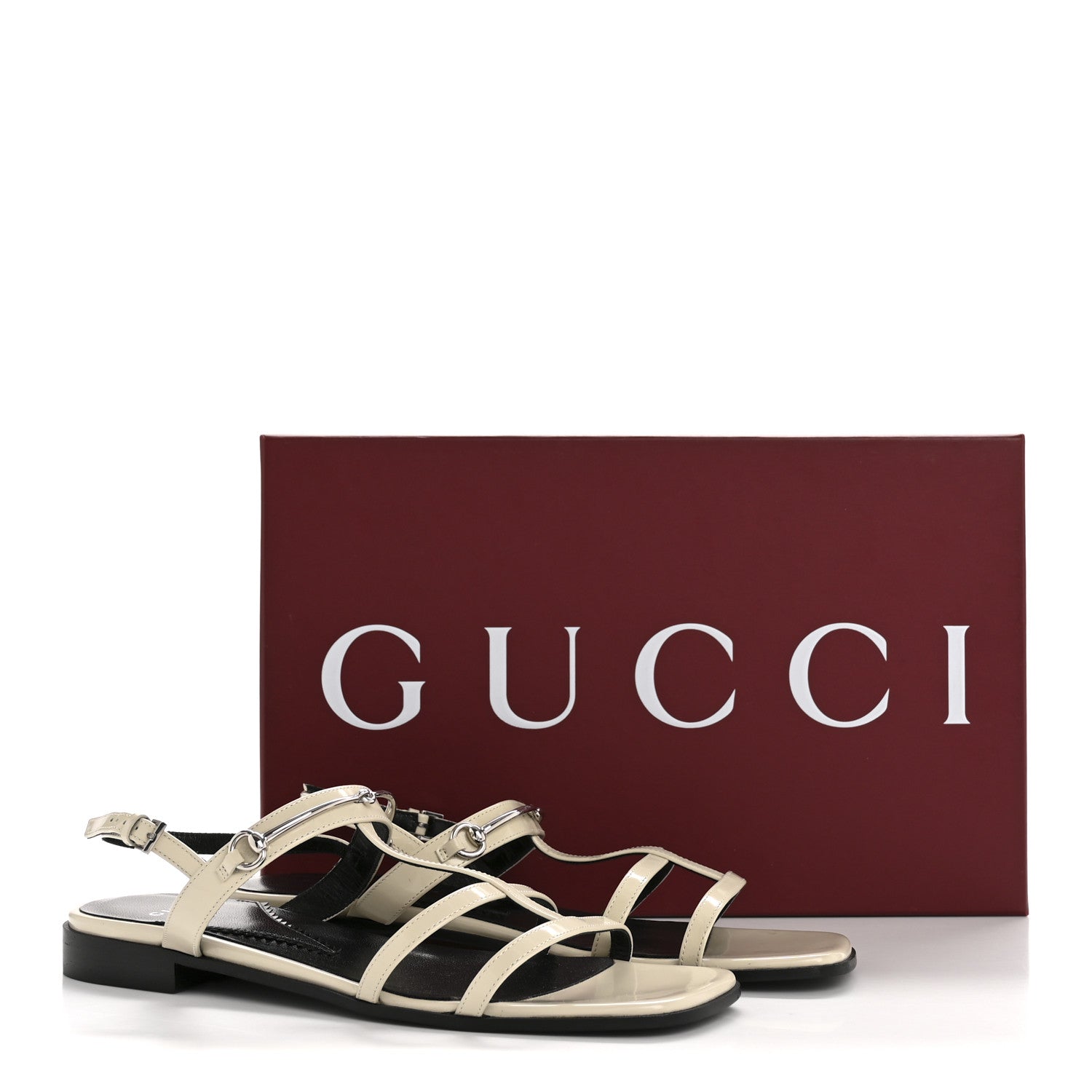 Gucci Calfskin Horsebit Divine Slingback Sandals 37.5 Mystic White 9 of 9
