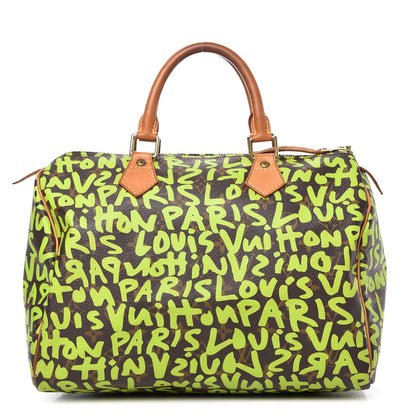Louis Vuitton Monogram Graffiti Speedy 30 Green 1 of 11