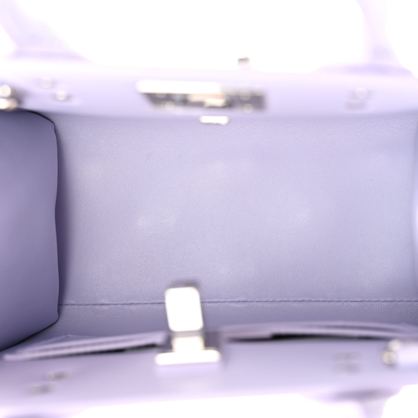 Hammered Calfskin Small The Studio Box Bag Lavender