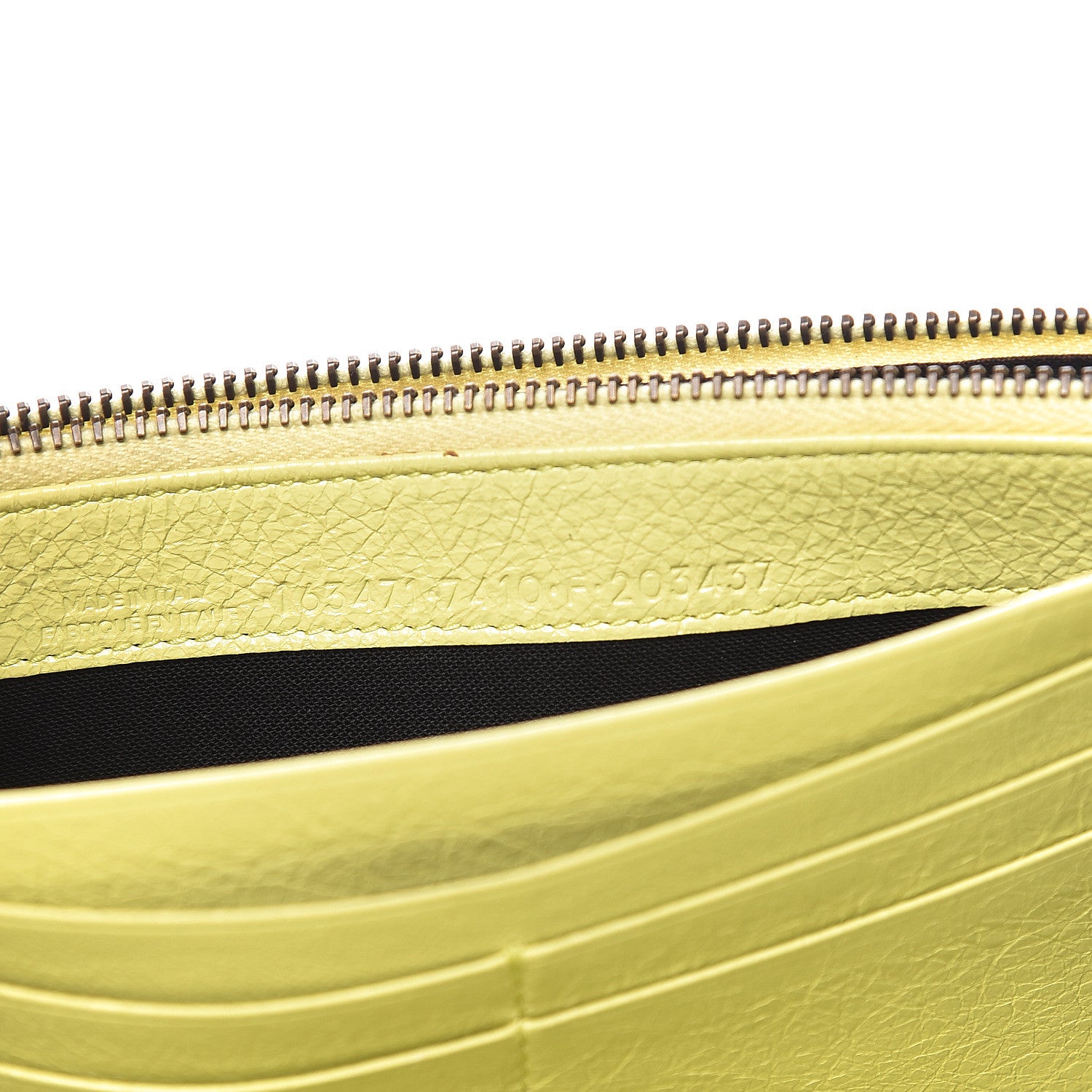 Balenciaga Agneau Classic Hardware Money Wallet Jaune Citronnade 7 of 15