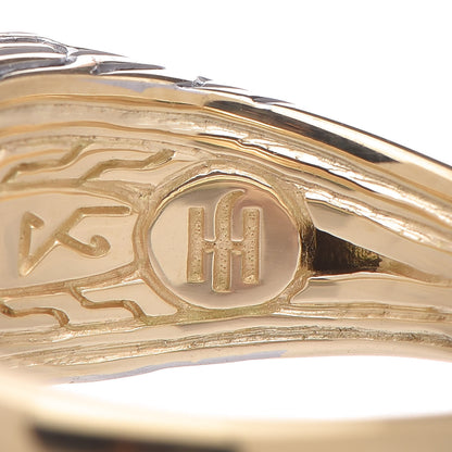 John Hardy 18K Yellow Gold Pink Tourmaline Classic Chain Pinky Signet Ring 52 6 4 of 5