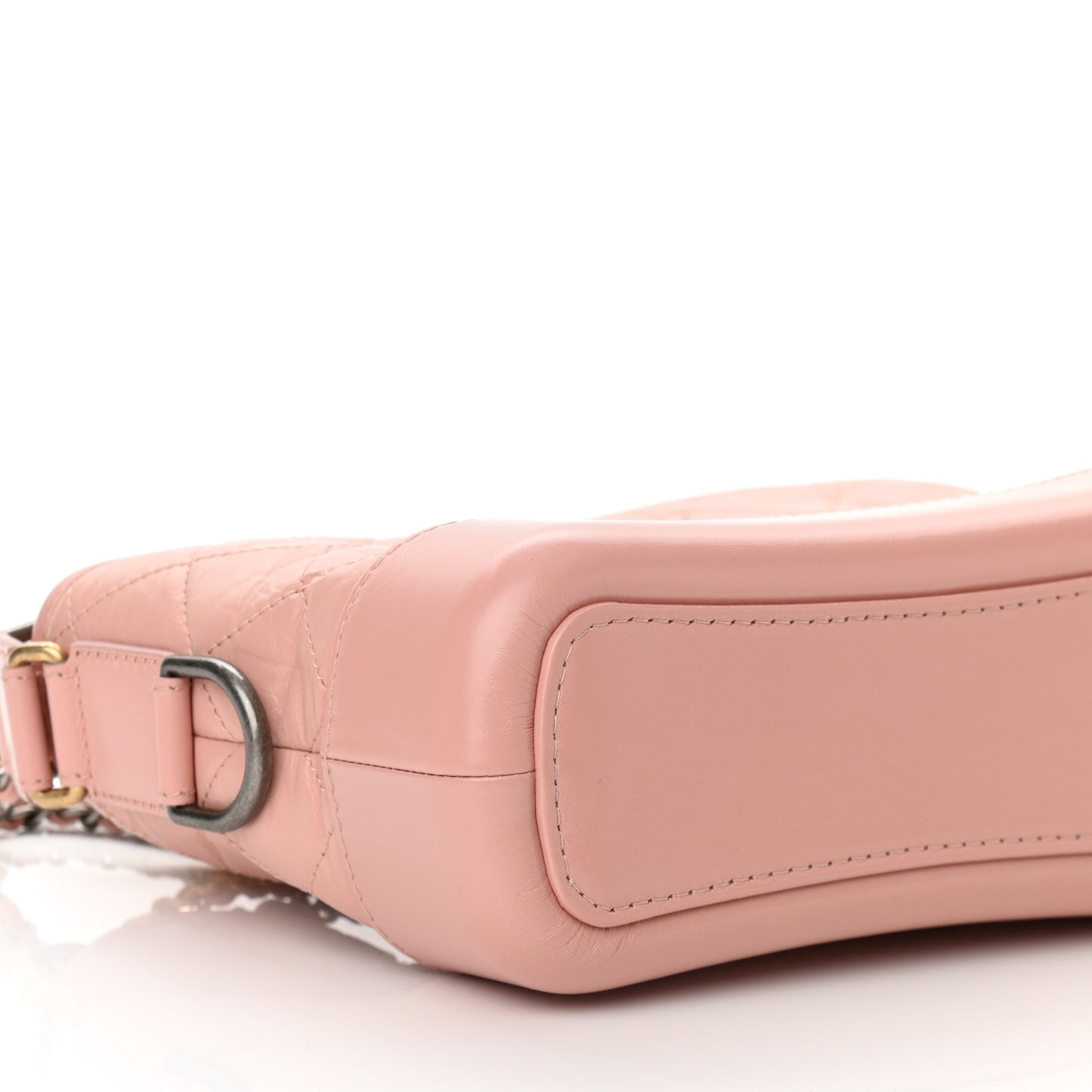 Aged Calfskin Quilted Small Gabrielle Hobo Light Pink