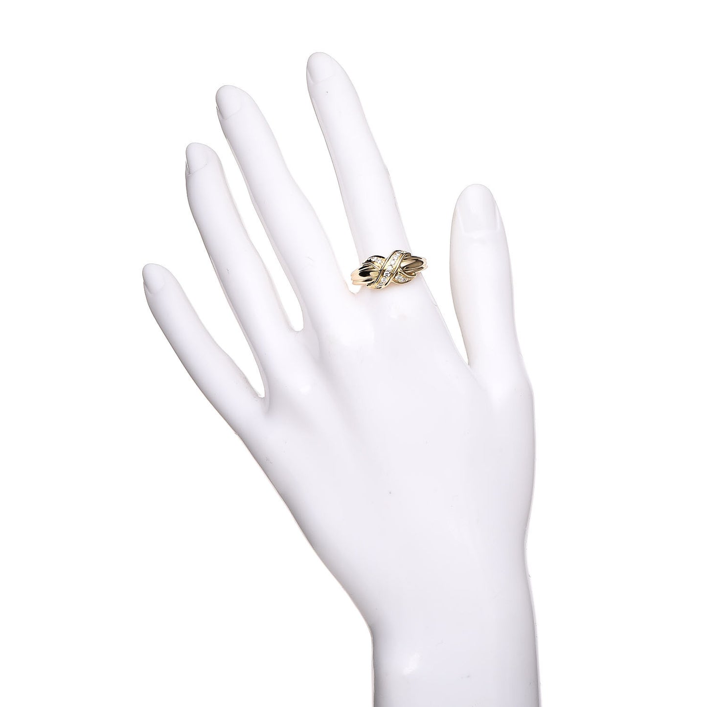18K Yellow Gold Diamond Signature X Ring 57 8