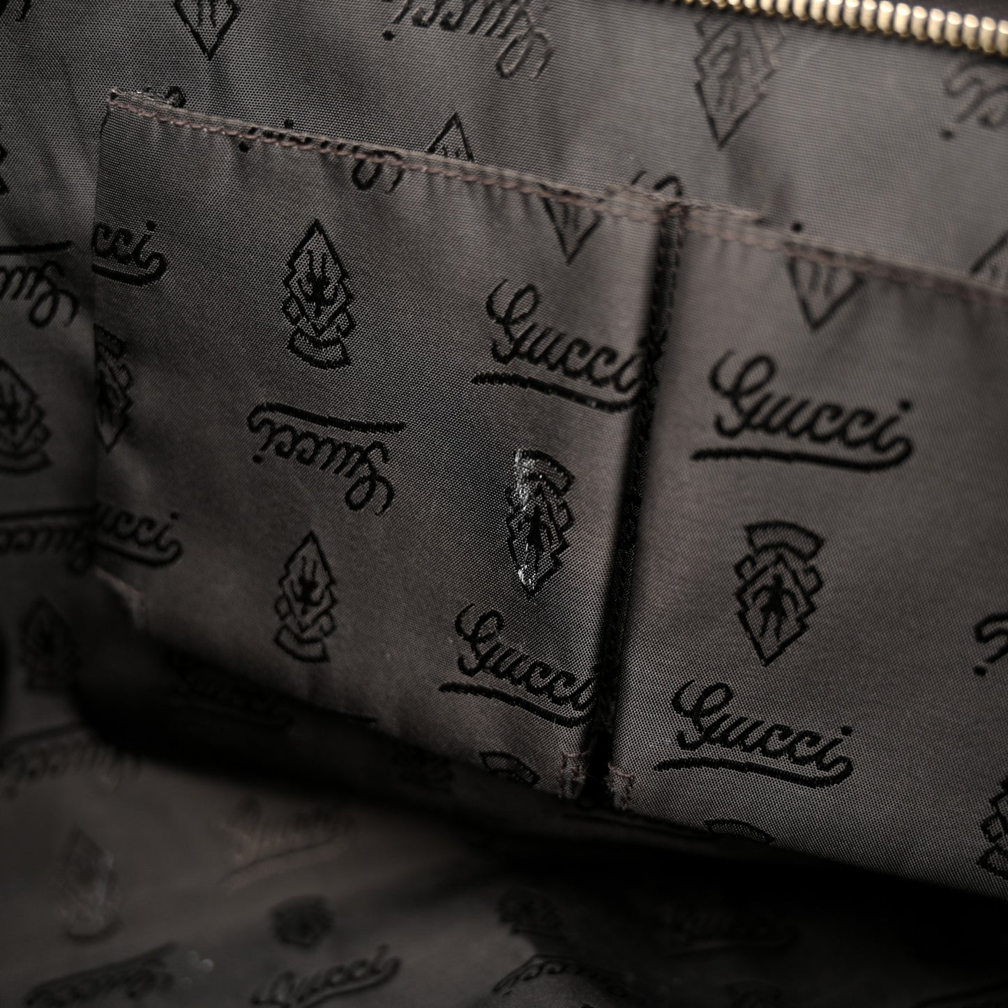 Guccissima Medium Zippered Shopping Tote Black