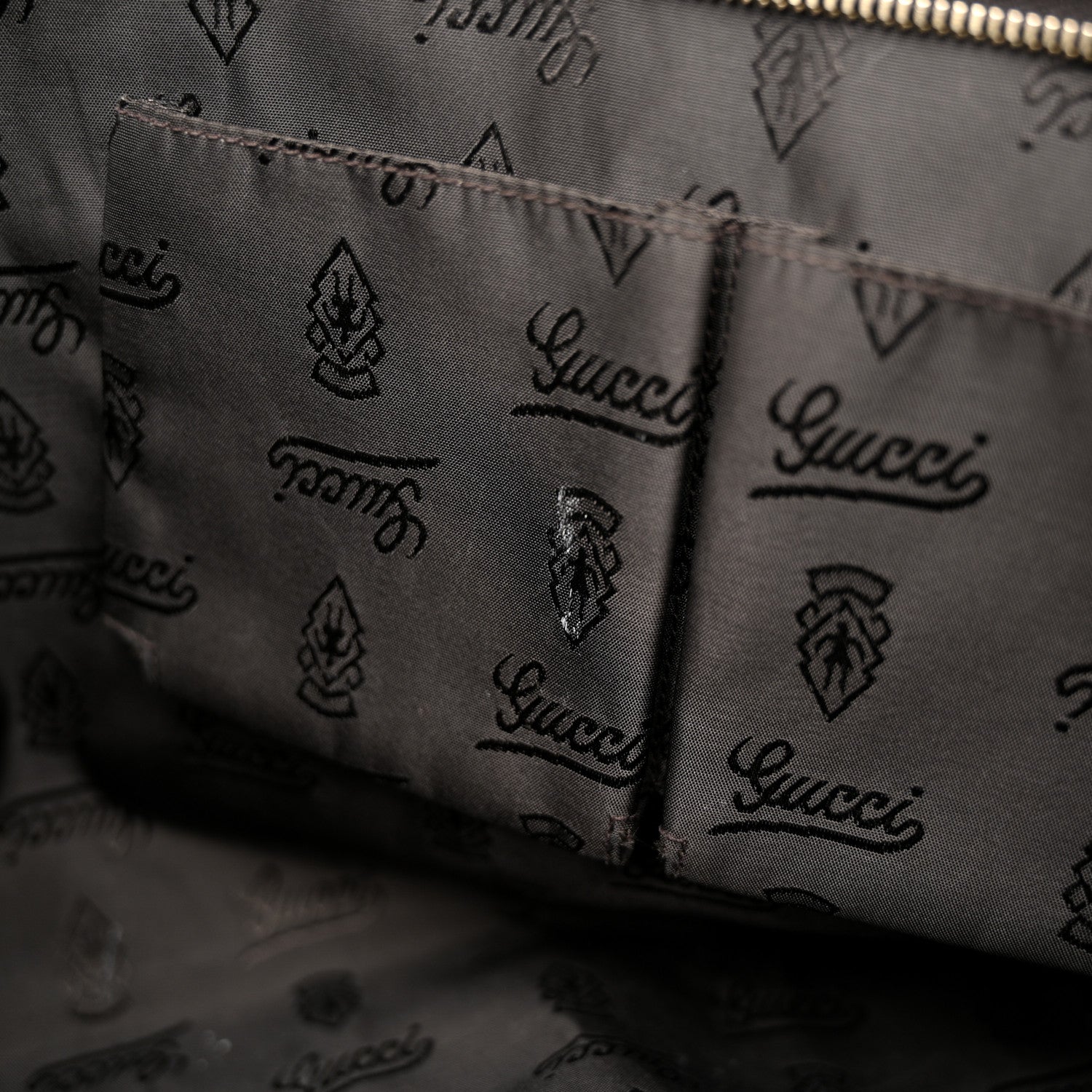 Gucci Guccissima Medium Zippered Shopping Tote Black 11 of 15