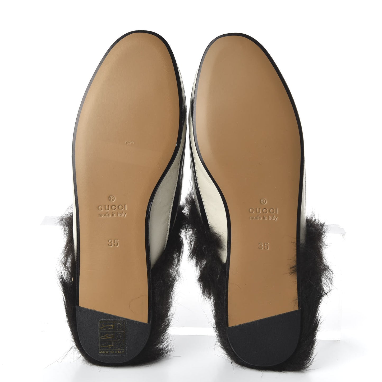 Malaga Kid Fur Zebra Inlay Womens Princetown Slippers 35 Mystic White Black