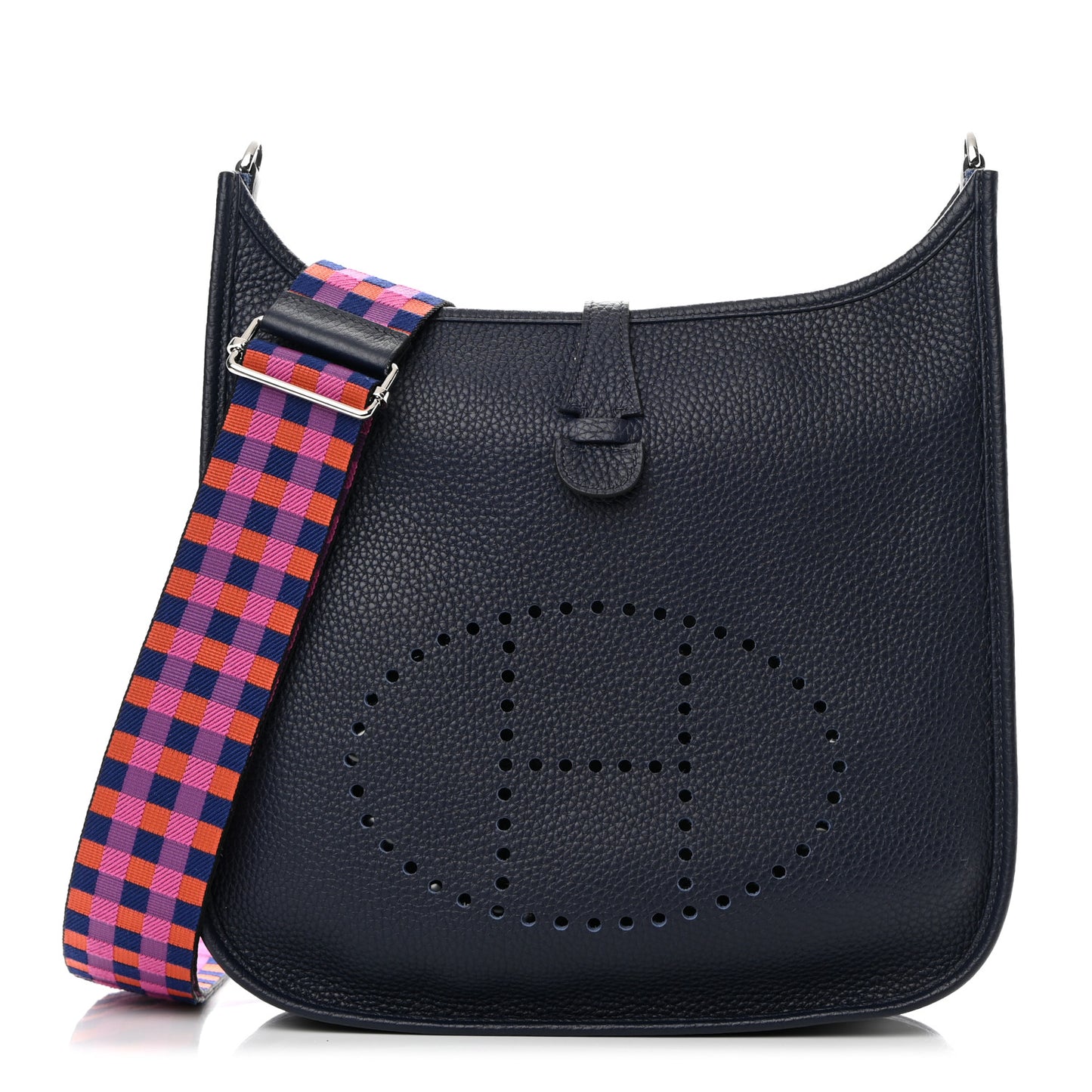 Taurillon Clemence Quadrille Evelyne III PM Bleu Nuit Bleu Saphir Anemone Capucine