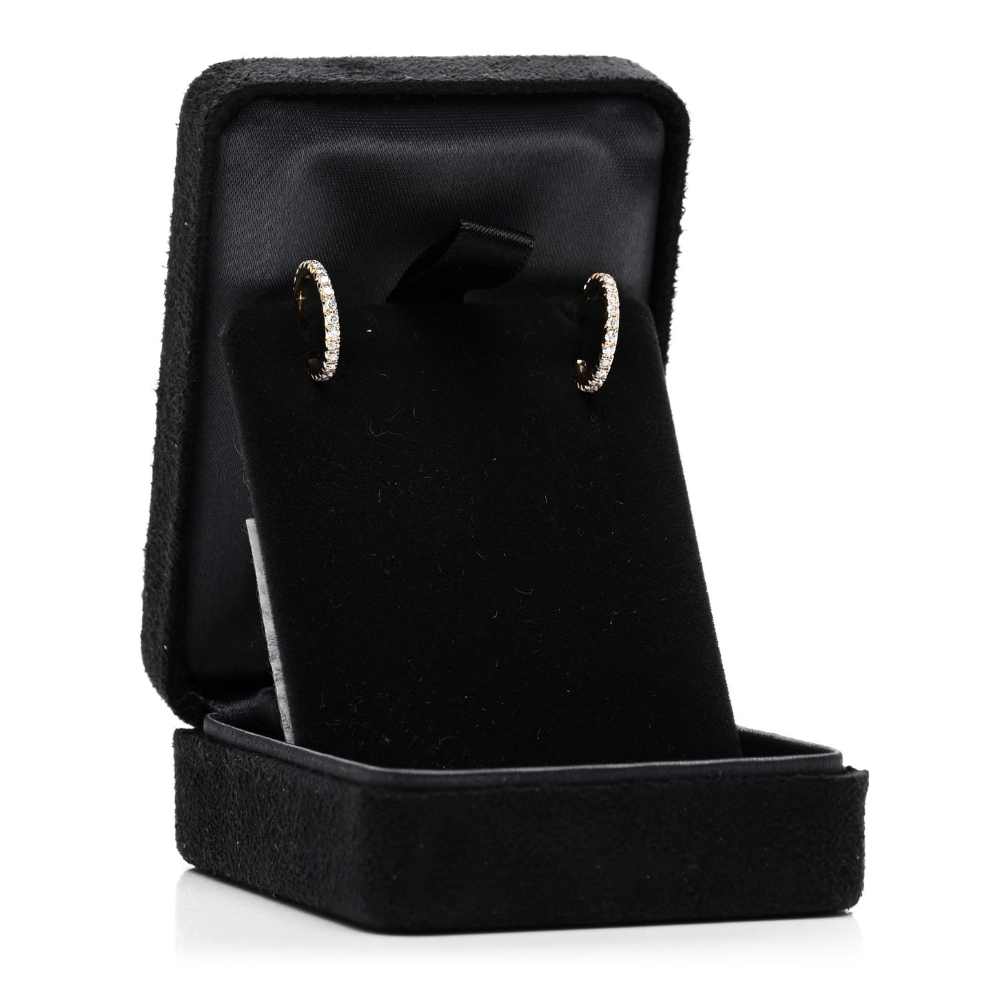 18K Rose Gold Diamond Small Metro Hoop Earrings